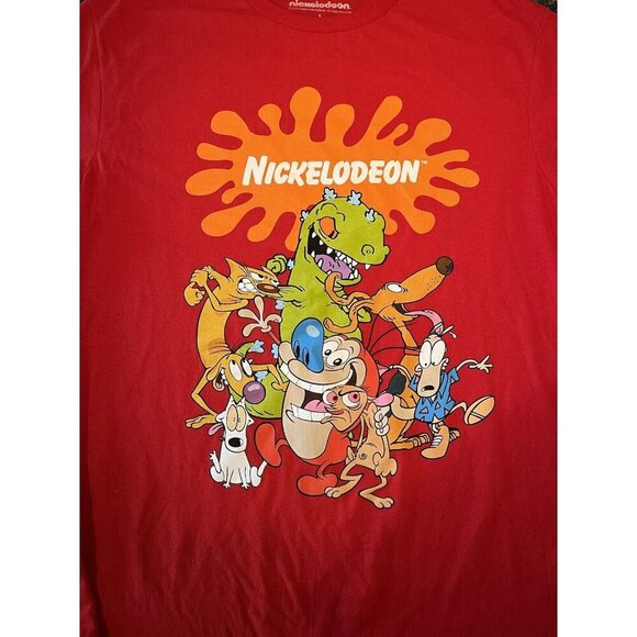 NWOT Nickelodeon Men's Red Short Sleeve T Shirt Large Nickelodeon Characters - Picture 2 of 7